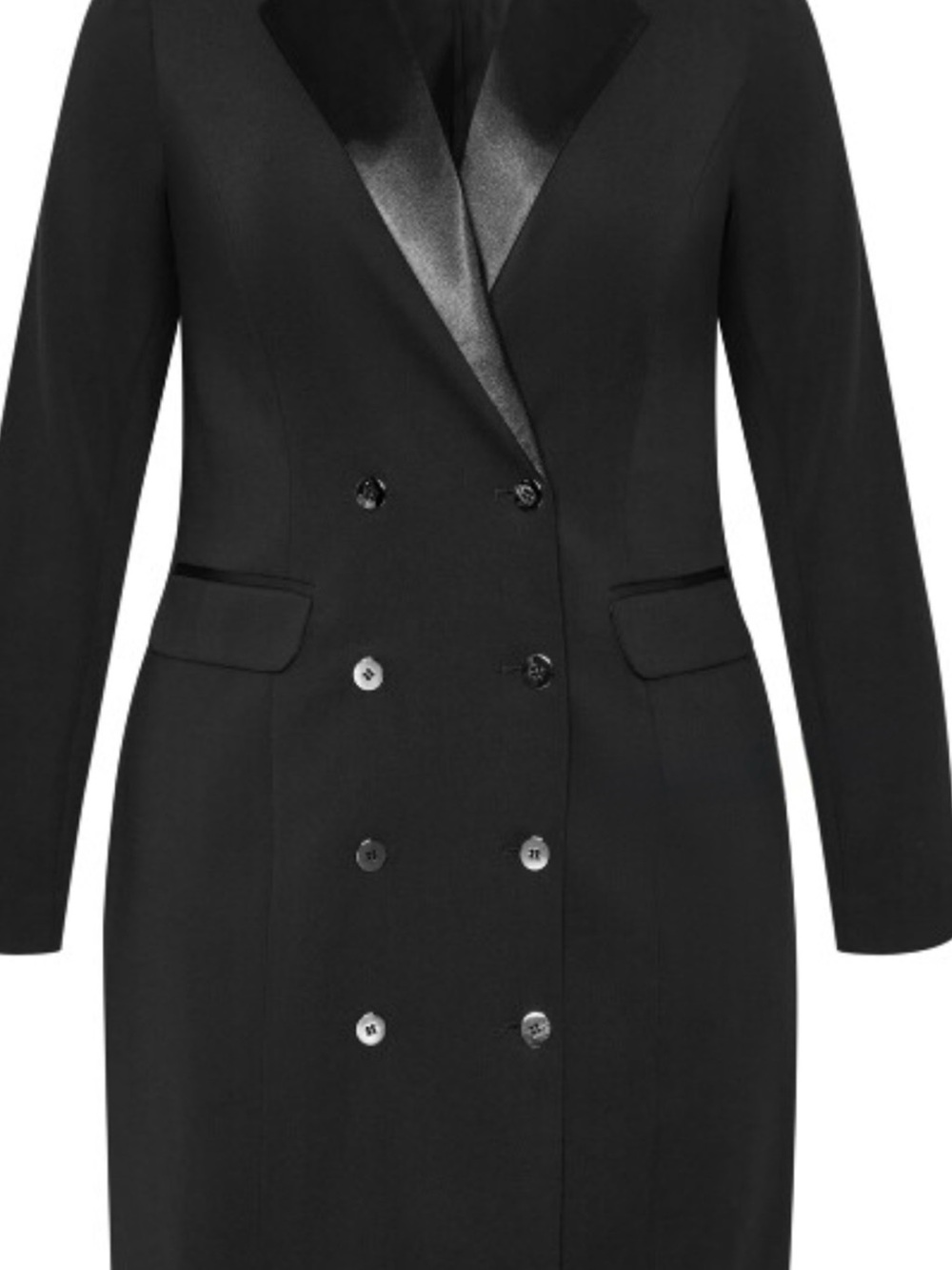 City Chic Black Long Sleeve Blazer Dress - Picture 2 of 10